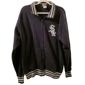 Vtg Majestic Mens Chicago White Sox Baseball Sweatshirt Jacket Full Zip Black M